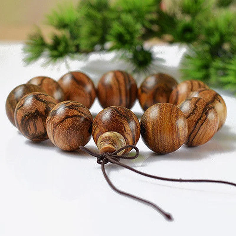 MOROW Fashion Handmade Women Mens Natural Agar-wood Sandalwood Round Buddha Beads Charm Bracelet Jewelry 1.2 to 2.0cm for Gift | Украшения