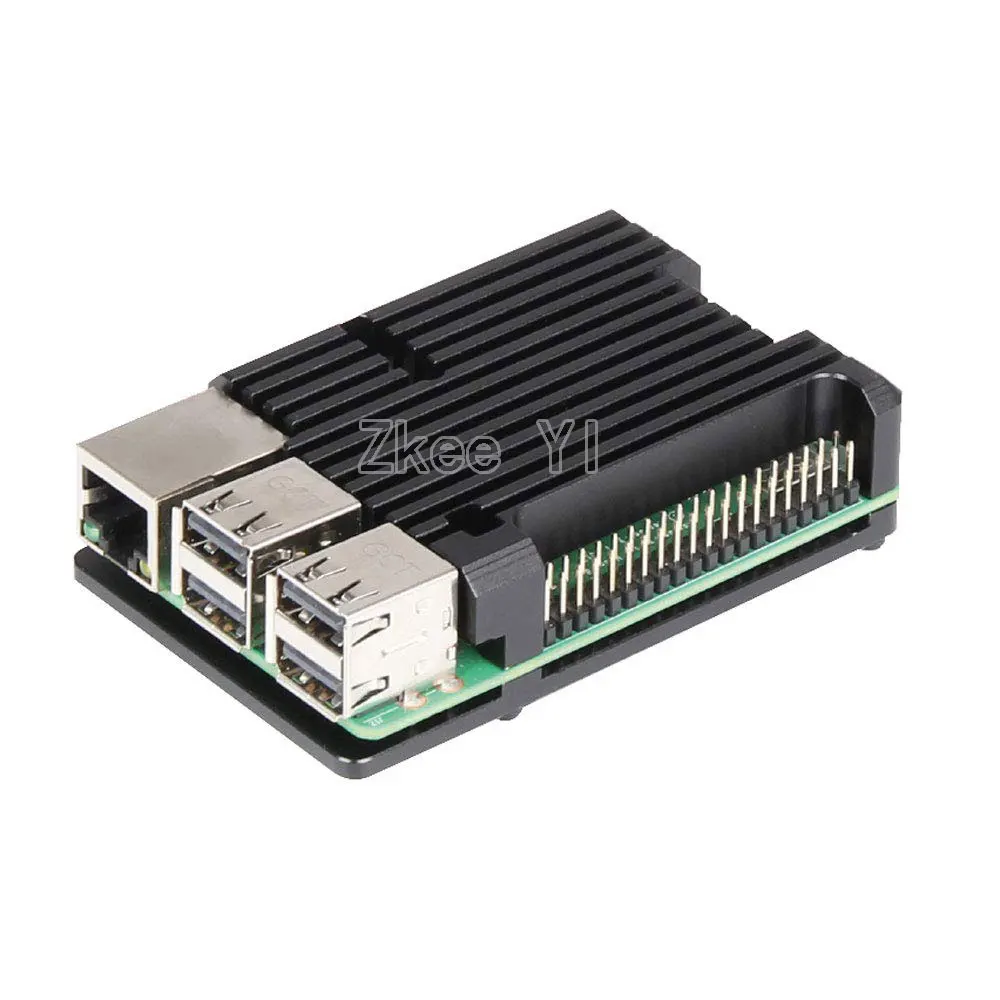 Pi3Black Without fan Алюминиевый корпус сплав Броня с охлаждающим радиатором двойной вентилятор для Raspberry Pi 3/4 Модель B, Pi 3 B+, Pi 2 Модель B - Цвет: Pi3Black Without fan