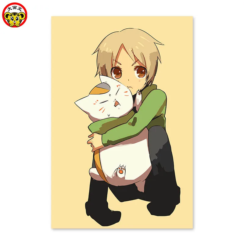 Живопись по номерам художественная краска Кот Natsume друзья аккаунт маленькая