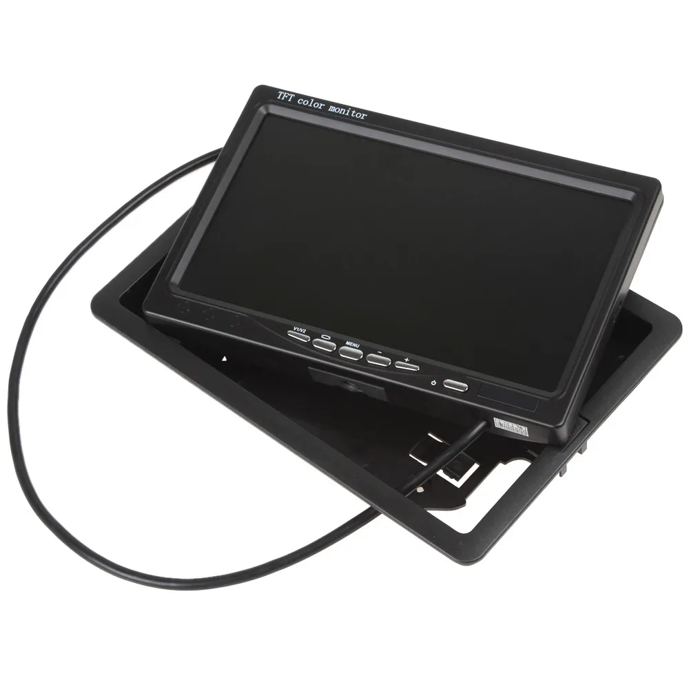 Podofo " цветной TFT lcd DC 12V автомобильный монитор заднего вида подголовник дисплей с 2 каналами видео вход для DVD VCD камера заднего вида