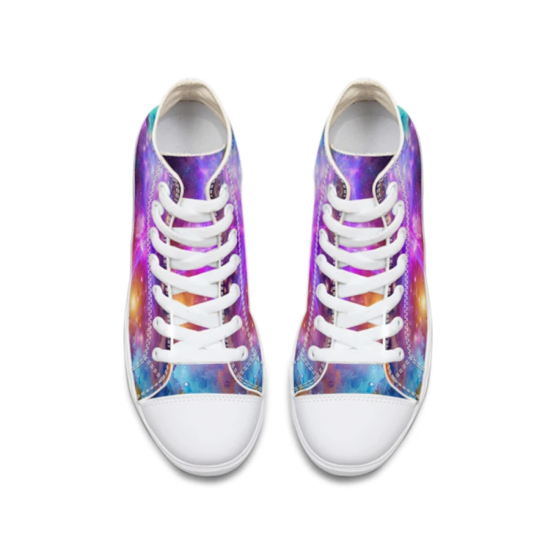 2018 Galaxy узор Для мужчин с вулканизированной Обувь высокие повседневная