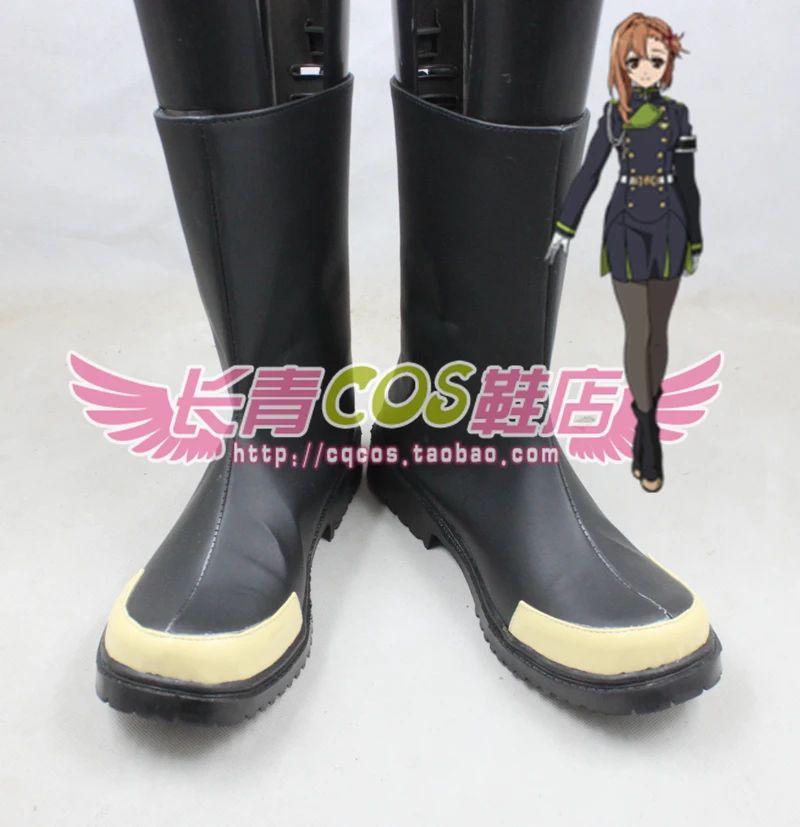 Черные короткие сапоги для косплея Seraph of the End Sayuri Hanayori C006
