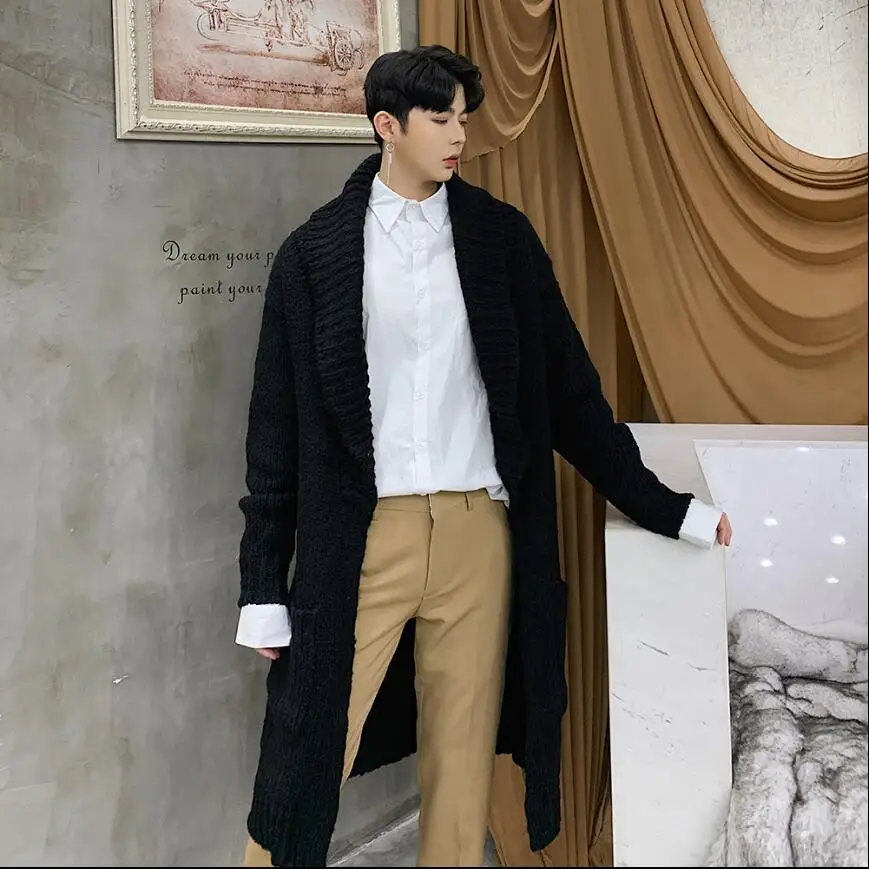 Весенний дизайнерский тонкий мужской кардиган без пряжки ветровка Брендовое