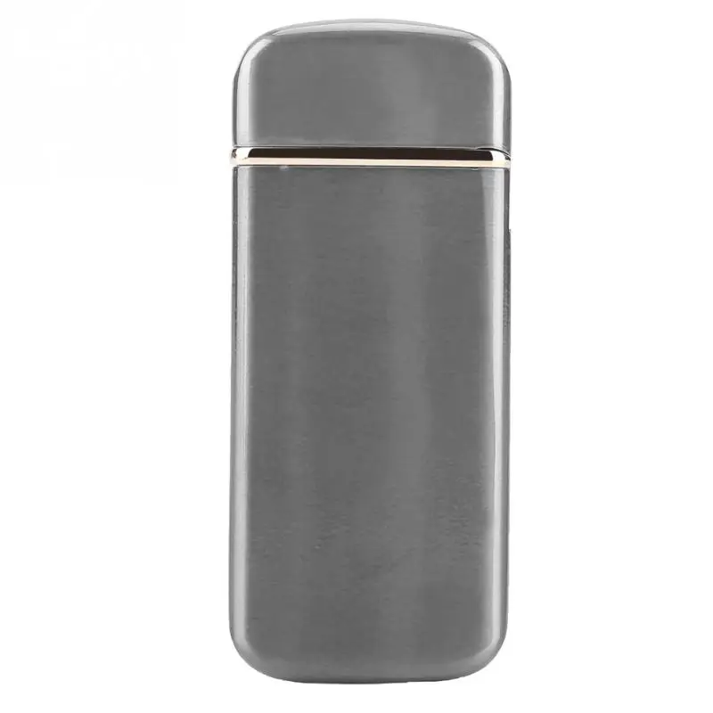 Перезаряжаемая металлическая USB зажигалка, портативный светодиодный дисплей, сенсорный Пальчиковый принт, зарядка, зажигалки, аксессуары для курения, модный подарок - Цвет: Черный