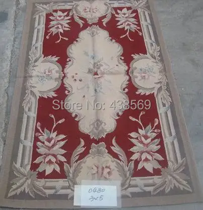 Бесплатная доставка 3 &quotx 5&quot Aubusson плетеные коврики Новая Зеландия шерсть ручная