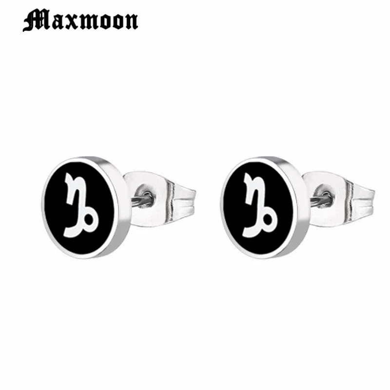 Maxmoon черные бриллиантовые серьги-гвоздики из нержавеющей стали для женщин и