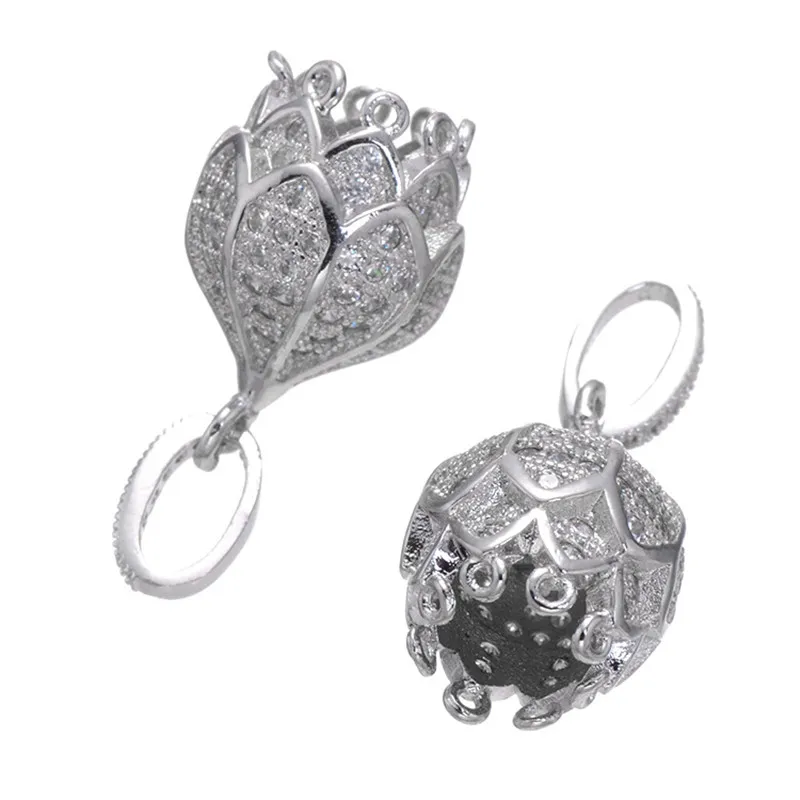 Модные ювелирные изделия подвески с белым Цирконом в форме бутона для браслетов