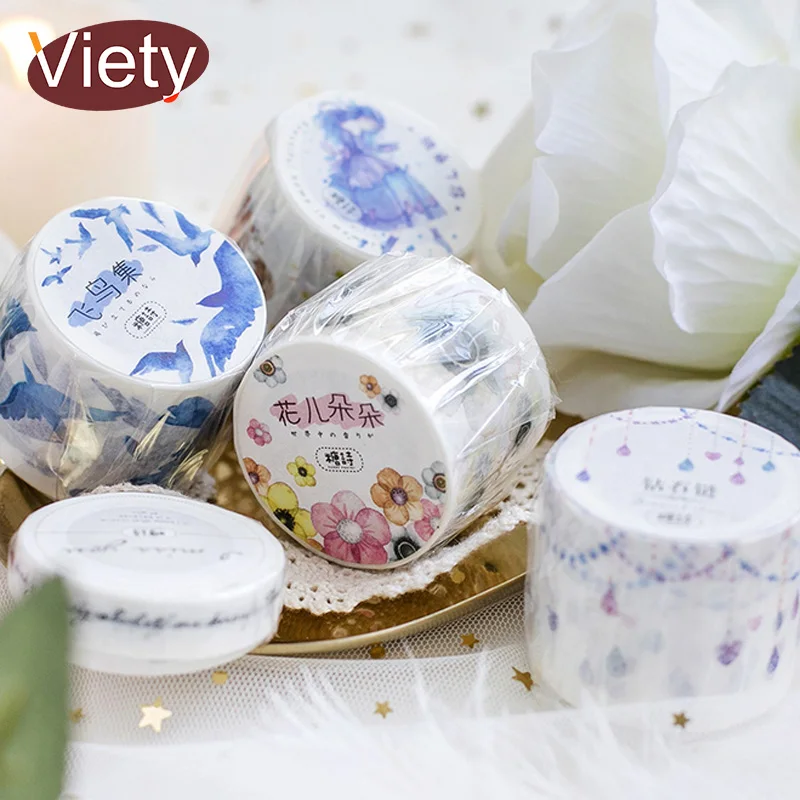 1-3,5 см* 5 м красивая девушка Летающие птицы васи лента DIY Украшение скрапбукинг планировщик Маскировочная лента клейкая лента этикетка наклейка