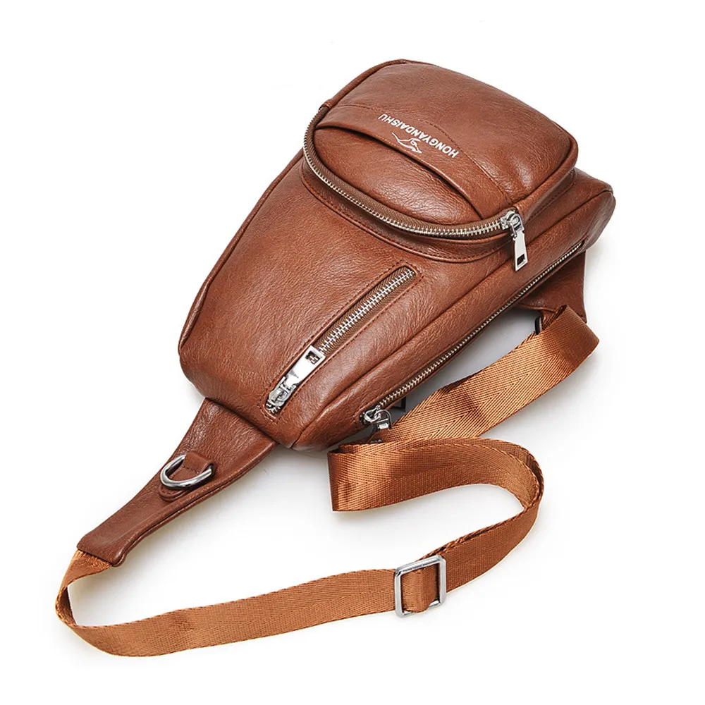 Роскошные искусственная кожа груди мешок для мужчин Crossbody мужская повседневная