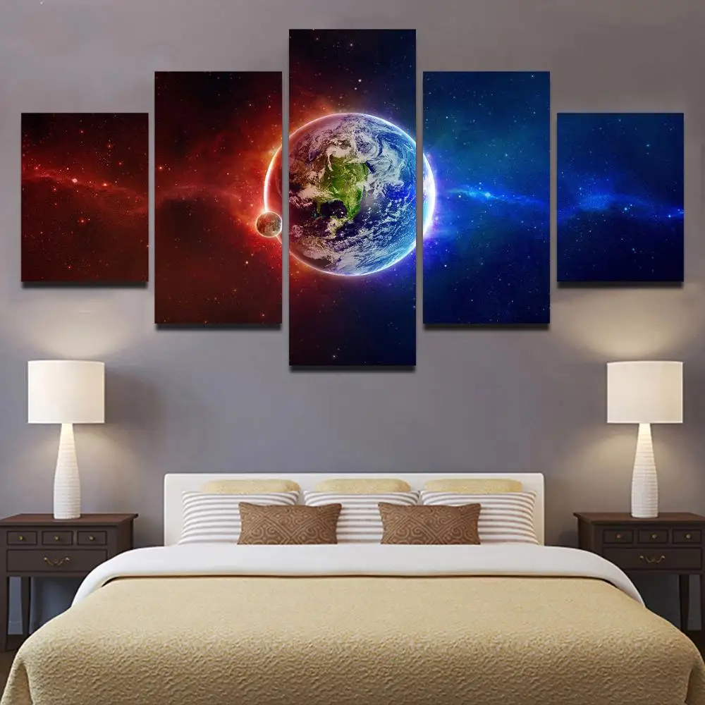 

Drop shipping 5 Panel Wall Art Pictures Canvas Painting abstract canvas poster painting decoration for living room LW036