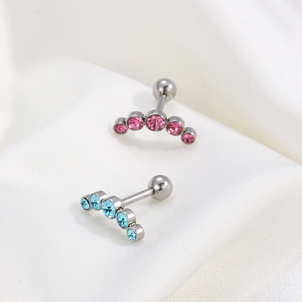 1 шт. хрящевая спираль Tragus серьги-гвоздики для ногтей из нержавеющей стали пирсинг кристалл аксессуары для украшения тела подарки для женщин
