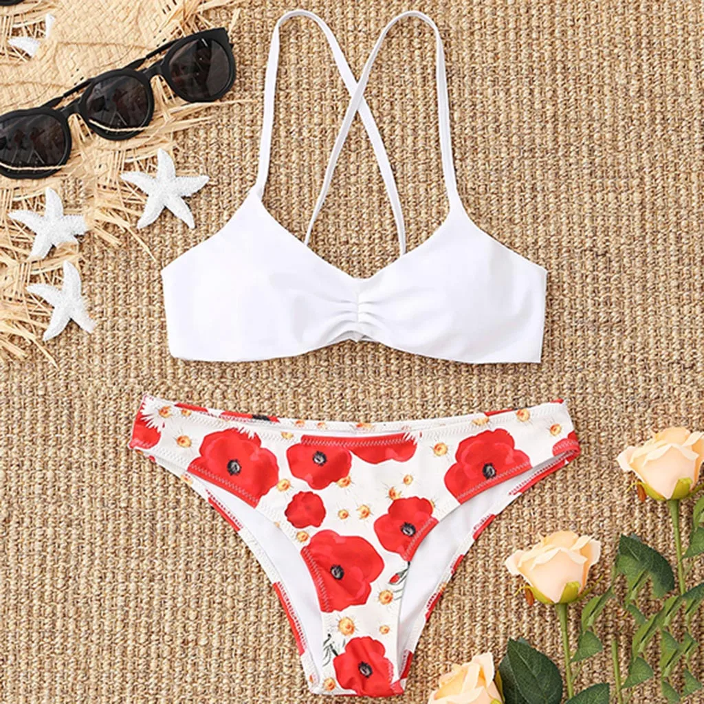 Сексуальный женский однотонный белый бюстгальтер с пуш ап и цветочным принтом