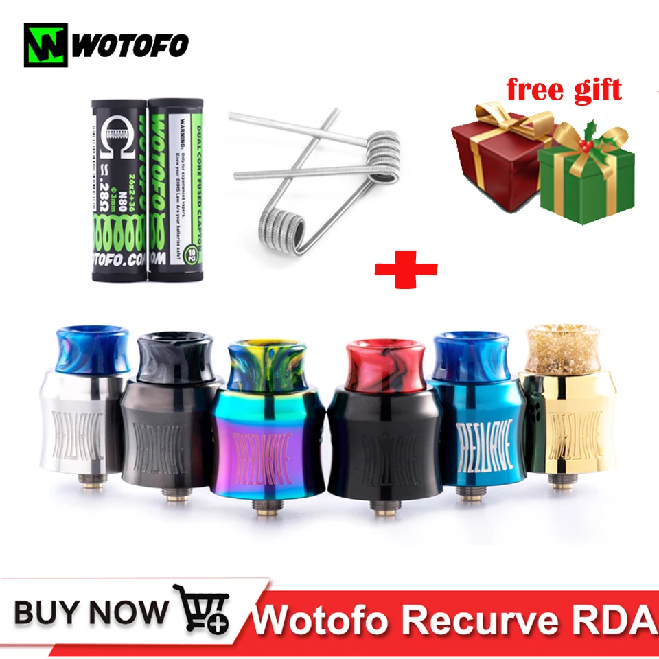 Оригинальный Рекурсивный испаритель Wotofo RDA атомайзер для вейпа 24 мм с сменной