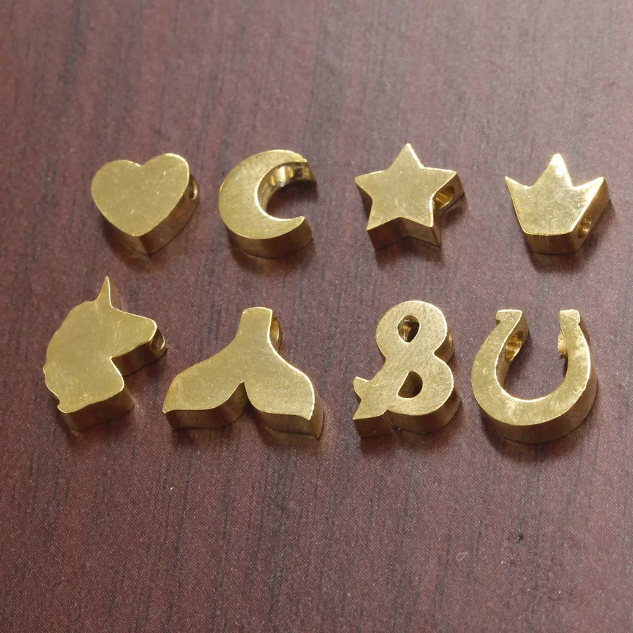 Jaymaxi Сердце Звезда Корона рыбий хвост Подкова золотой цвет зеркальные шармы