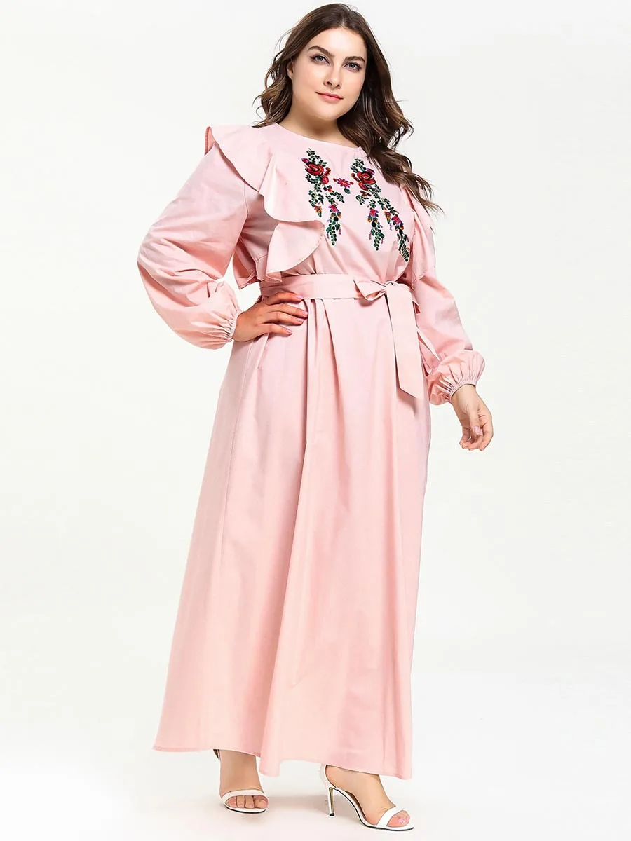 Muslim Arabic Islamic Dubai Kaftan Dress Morocco Ramadan Moroccan Middle Eastern Abaya Big Size Casual Vestidos | Тематическая