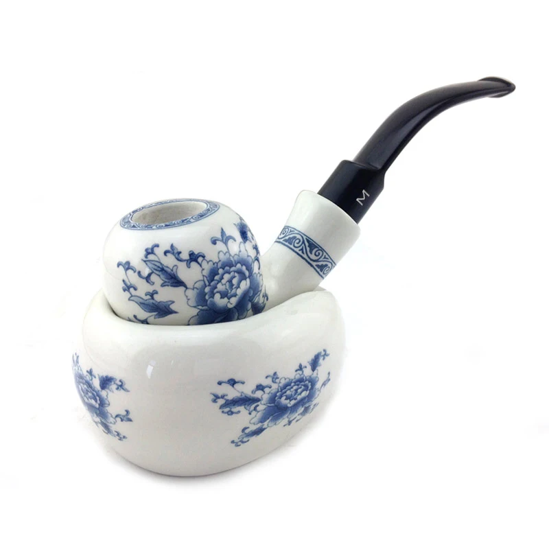 

Ceramic tobacco Pipe + Ceramic Pipe Rack or Rosewood Stand Holder 9 mm Paper Filters Acrlylic Stem AK0003-8