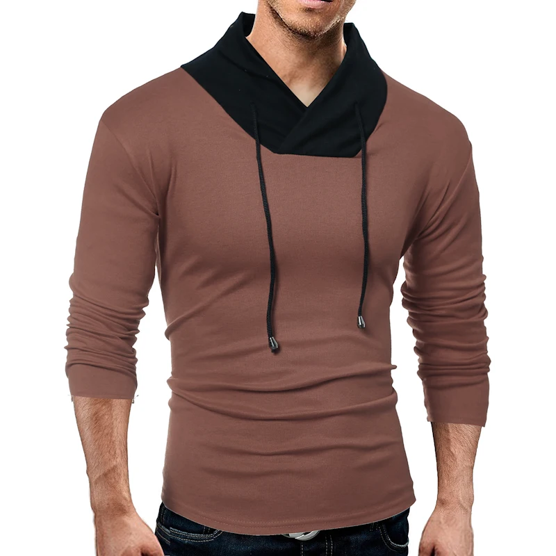 2017 модная мужская Облегающая водолазка с длинным рукавом футболка в стиле
