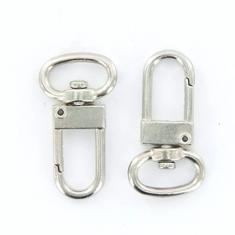 10 шт. поворотный карабин крюк Серебряный цвет брелок 18 мм x 33 мм|key chain|silver key chainkey