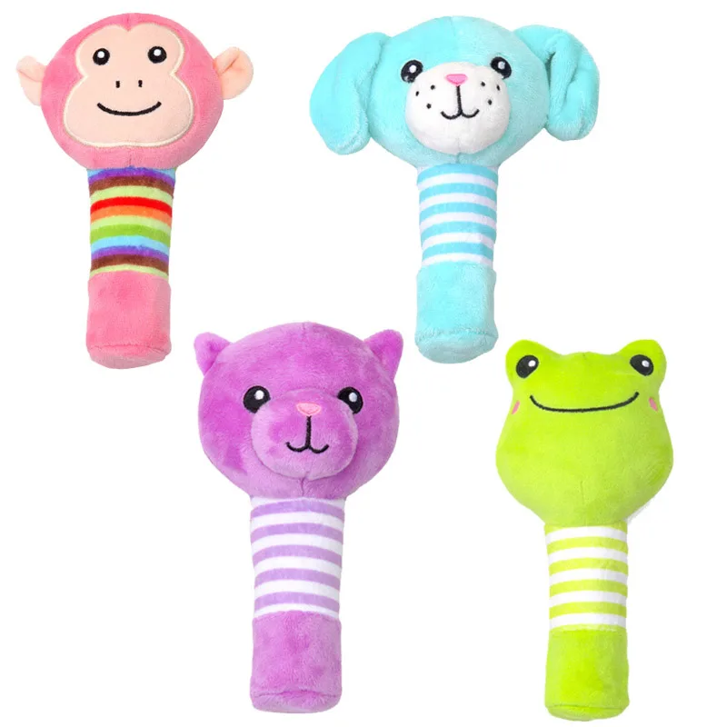 Детская погремушка игрушка животное собака медведь лягушка Обезьяна Мягкая