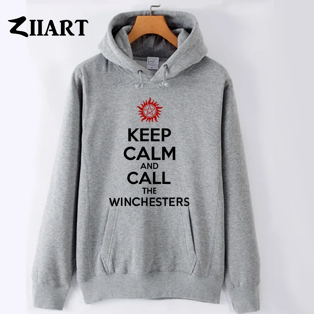 Сверхъестественная флисовая толстовка с надписью KEEP CALM and CALL THE Winchester для мужчин и