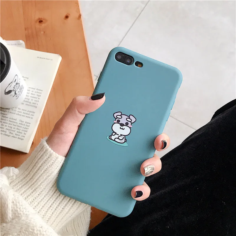 fashion cute pet dog soft silicon cover case for iphone 6 6S 7 7plus 8 8plus X XS XR Max Bulldog Standard Schnauzer phone coque |