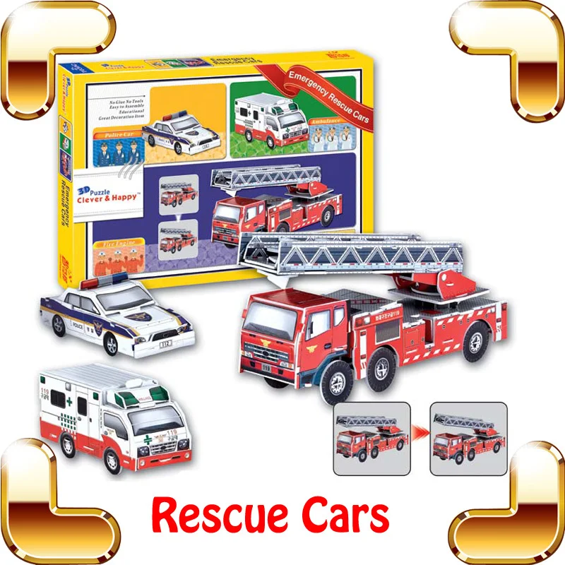3D головоломка для аварийно-спасательных машин обучающая детей Семейная Игра IQ |
