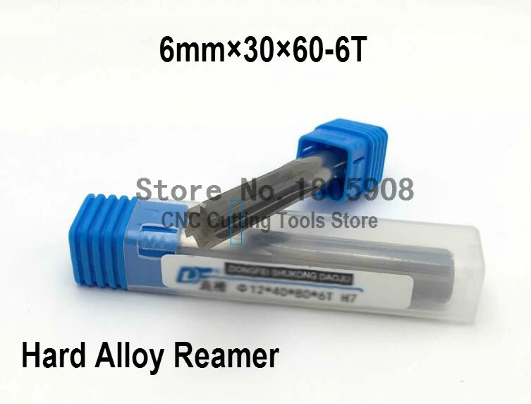 

Free shipping 1PCS 6mm *30*60mm coating straight shank tungsten carbide reamer, Hard alloy reamer ,machine chucking steel K10