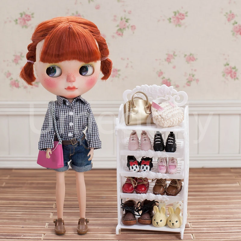1 шт. 5 слоев 1/6 полка для кукольной обуви Барби Pullip BJD Blyth аксессуары куклы Furniure |