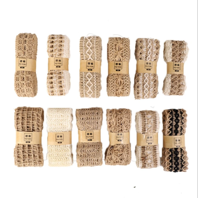 Винтажная сельская пеньковая джутовая лента 12 стилей 2 м рождественские вечерние