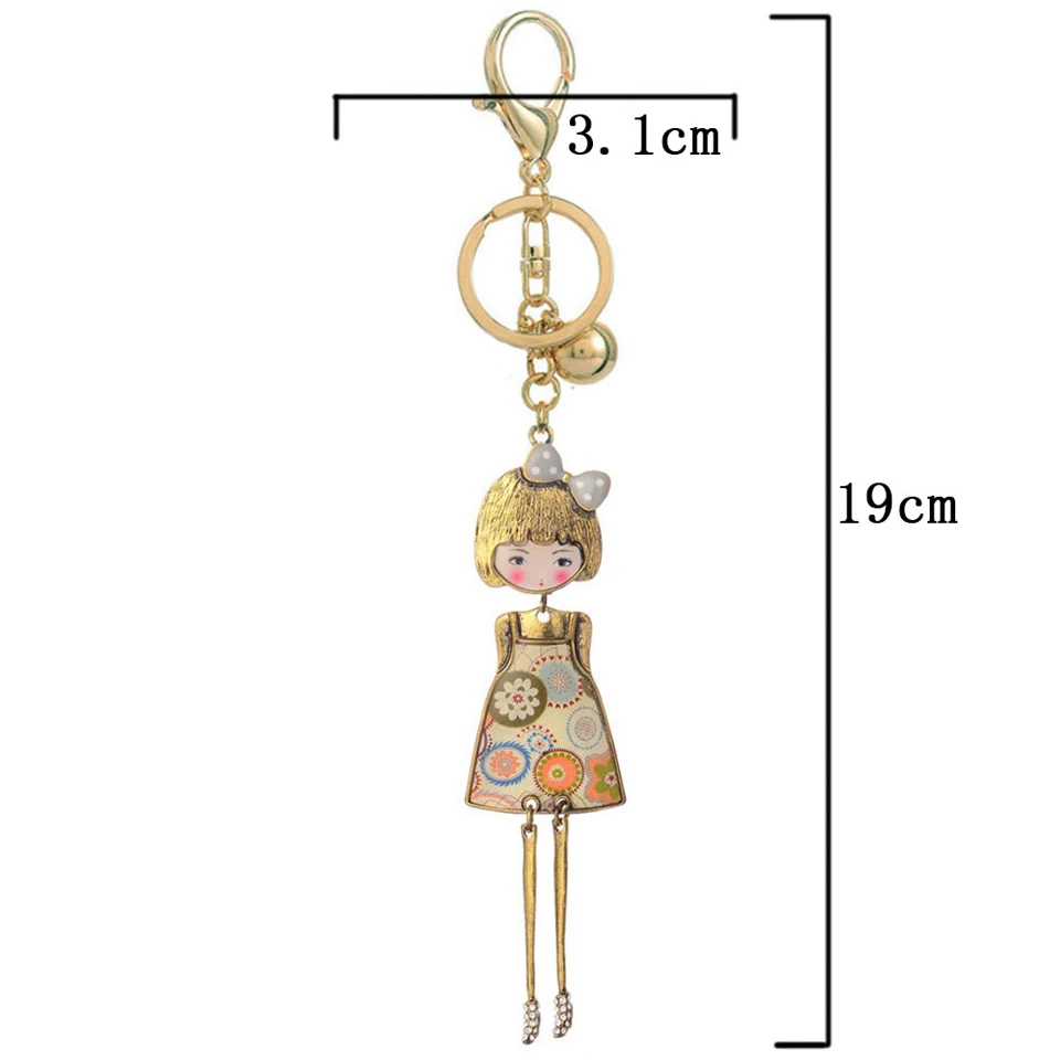 2019 новые дизайнерские куклы брелоки сплав металлический Серебряный брелок и