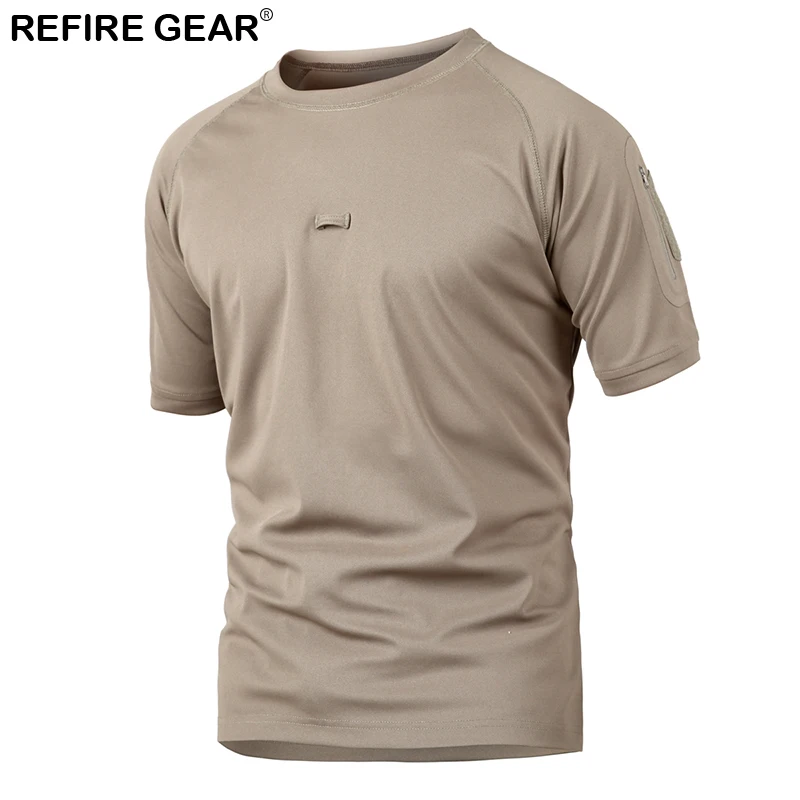 Мужская быстросохнущая футболка Refire Gear дышащая армейская тактическая с коротким