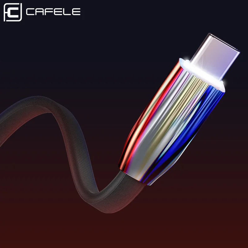 Зарядный кабель Cafele USB Type C со светодиодной подсветкой для Xiaomi Samsung Huawei|Кабели мобильных телефонов| |