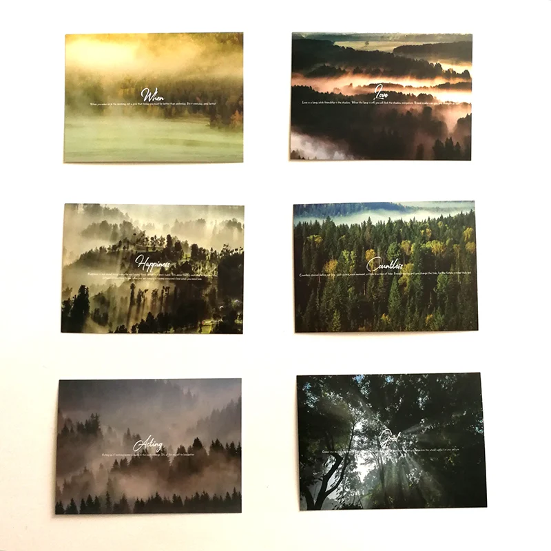 30 шт./компл. Туманный лес с классической английской фразу выбор подарочных карт