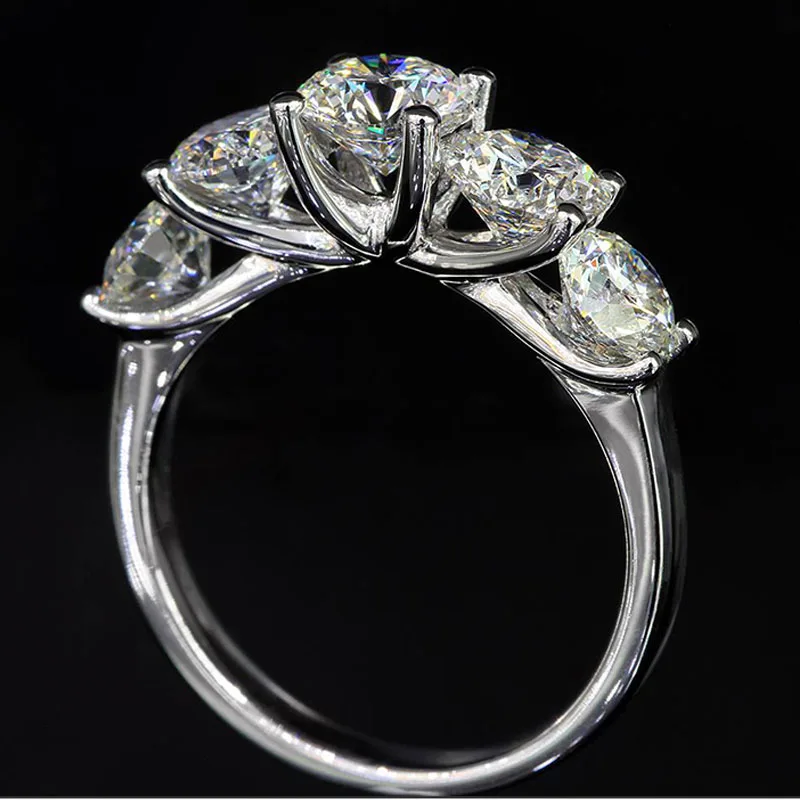3 4 карат 18K Белое Золото Moissanite бриллиантовое кольцо роскошное Женское