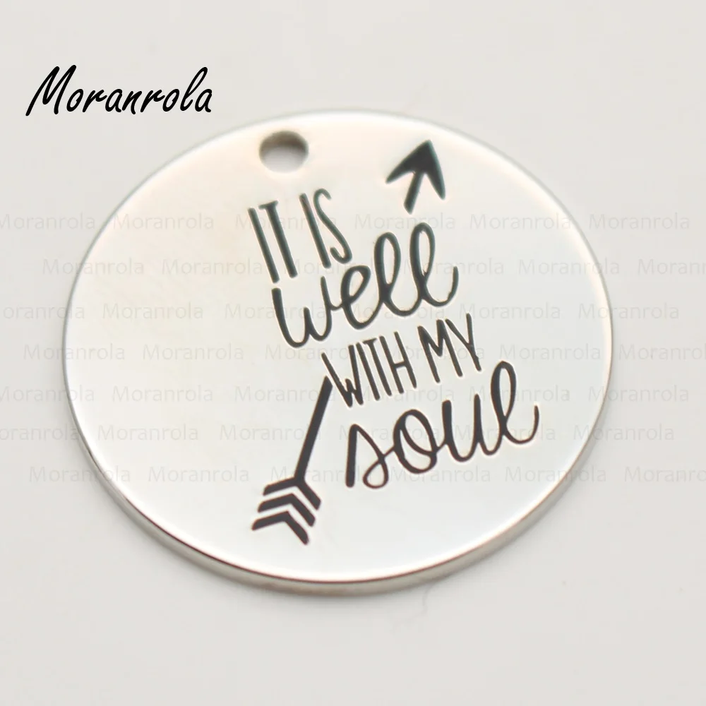 Новинка медное Серебряное ожерелье и брелок с надписью It is well with my soul