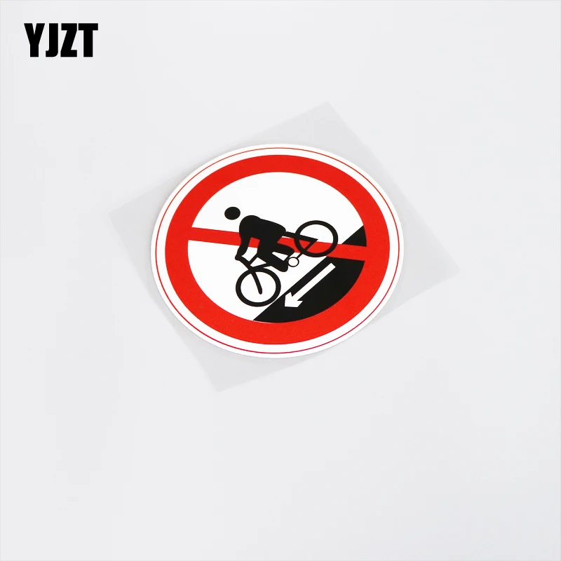 

YJZT 11.2CM*11.2CM Creative Prohibit Bicycles Downhill PVC Waterproof Car Sticker Decal 13-0156