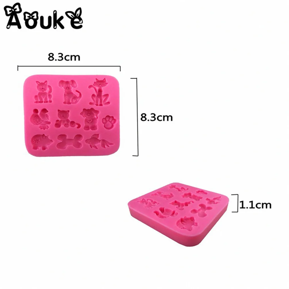 Силиконовая форма в виде мультяшных животных кошек костей формы для помадки и