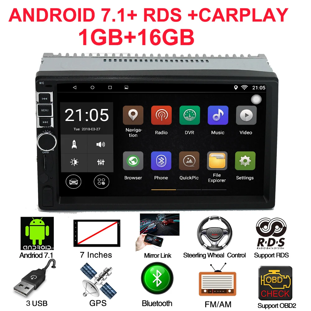 SWM RDS радио 2 Din Android 7,1 gps навигация Авто Радио стерео радио Coche Bluetooth Радио Para авто FM USB