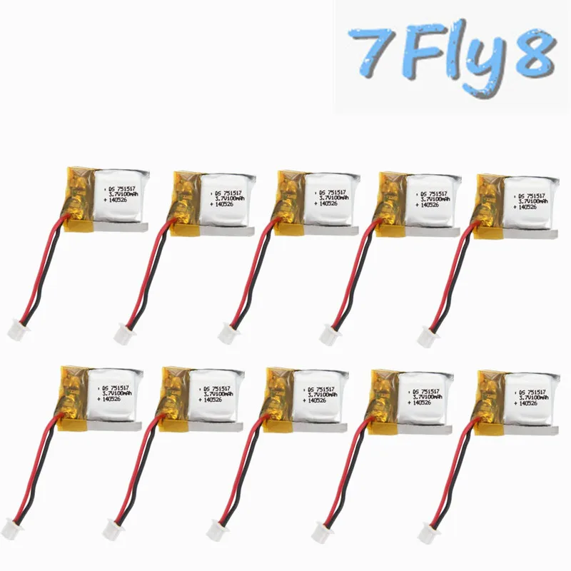 20 шт./лот 3 7 V 100mAh li po запасная батарея для RC Cheerson CX 10 10A WL V272 V282 V292 Hubsan Q4 H111 FQ777 124
