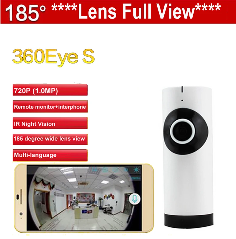 Панорамная IP камера объектив 185 градусов 360eye S IPC WiFi HD 720P видеоняня беспроводная