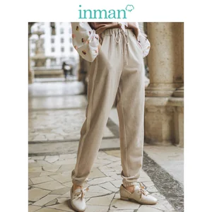 INMAN весна осень хлопок смешивание эластичный пояс Сплит Модные повседневные женские брюки карандаш