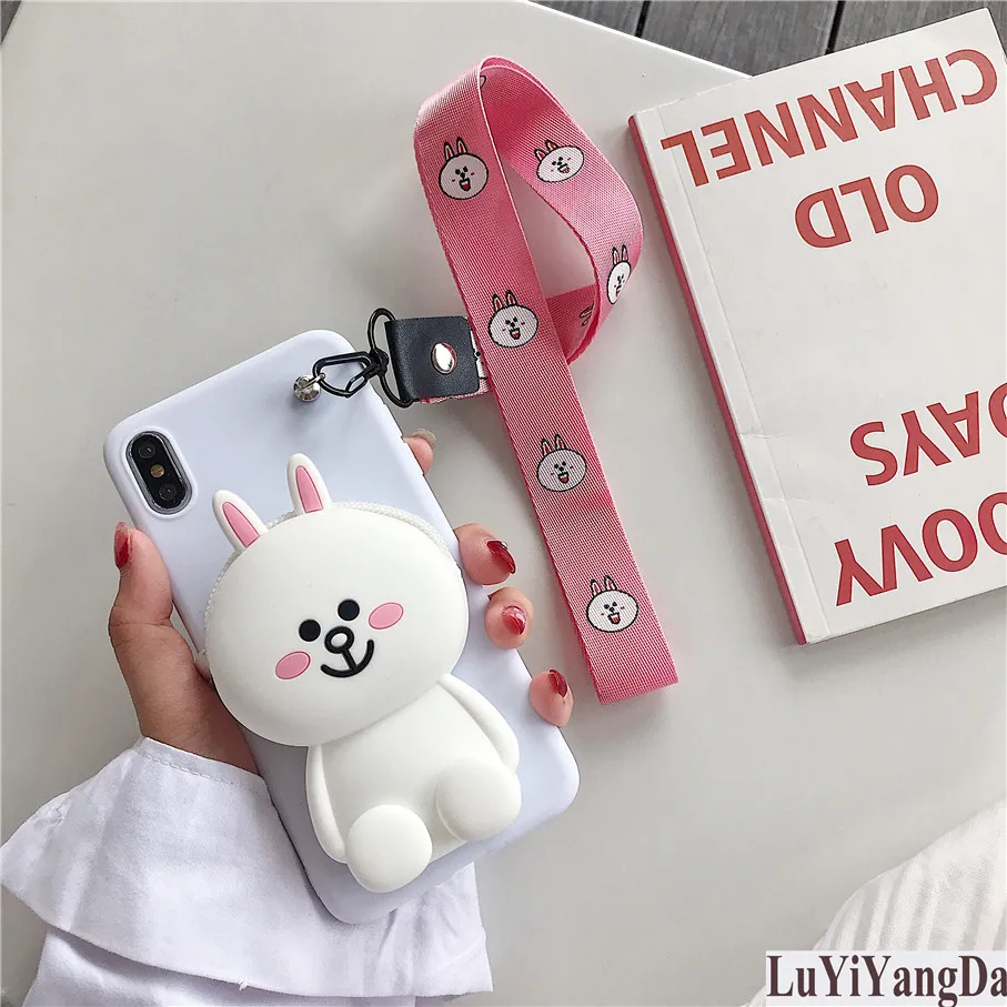 Милый мультяшный чехол-кошелек на молнии для телефона Huawei P10 Plus P20 P30 Mate 9 10 20X30 Pro Lite Мягкий силиконовый чехол Coque Fundas