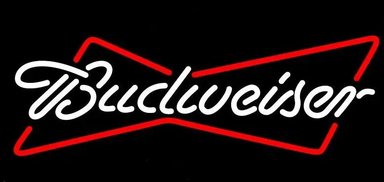 Стеклянный неоновый светильник Budweiser