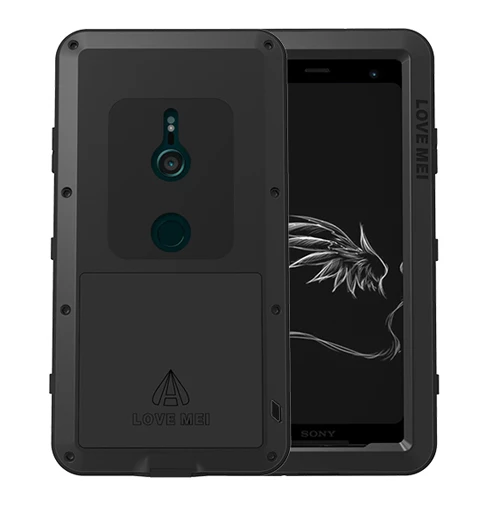 black XZ3 LOVE MEI Защитный металлический противоударный чехол для sony Xperia XZ3 алюминиевый водонепроницаемый чехол для sony XZ3 Xperia XZ 3 чехол для телефона - Цвет: black