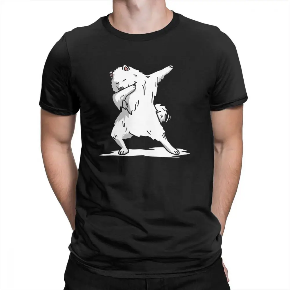 Человек Забавный вытирая собака самоед футболка Awesome Crewneck Топы с короткими