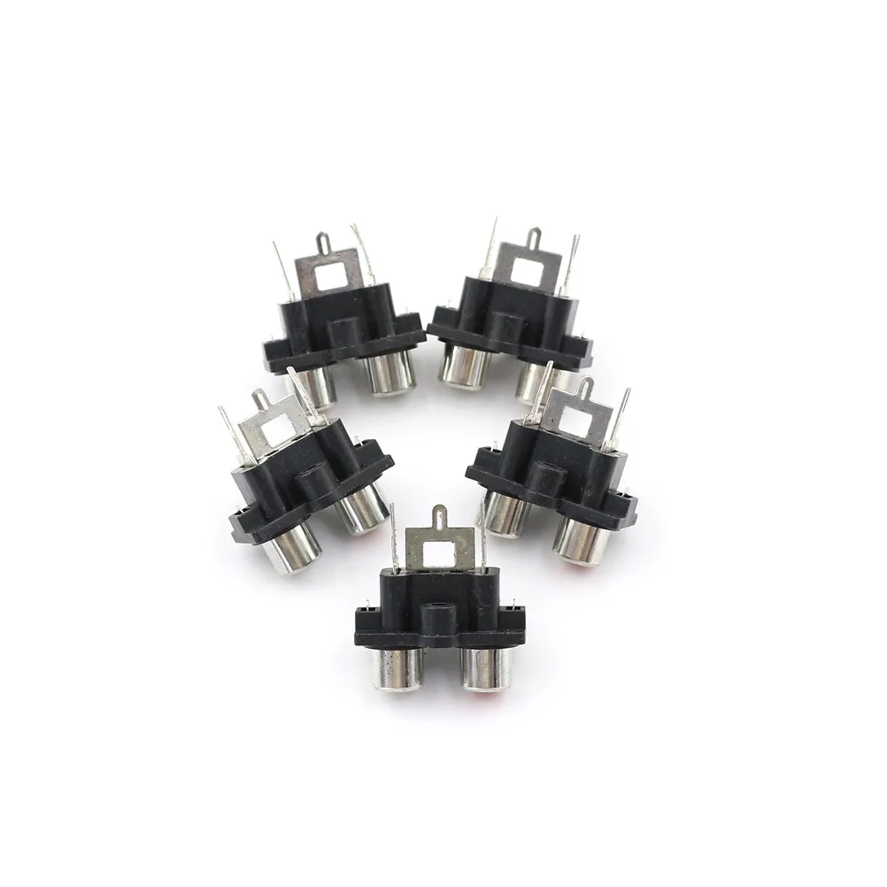 5Pcs 2 hole RCA Female Stereo audio Jack AV Audio input socket Connector Amplifier Interface Signal connection | Обустройство дома