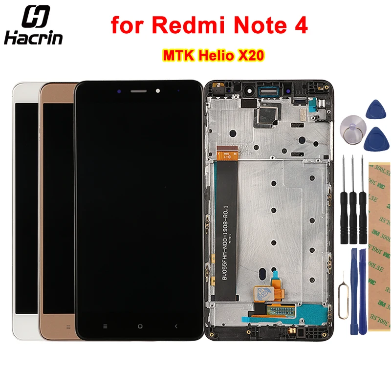 Для Xiaomi Redmi Note 4 ЖК дисплей Дисплей Сенсорный экран с средняя рамка планшета