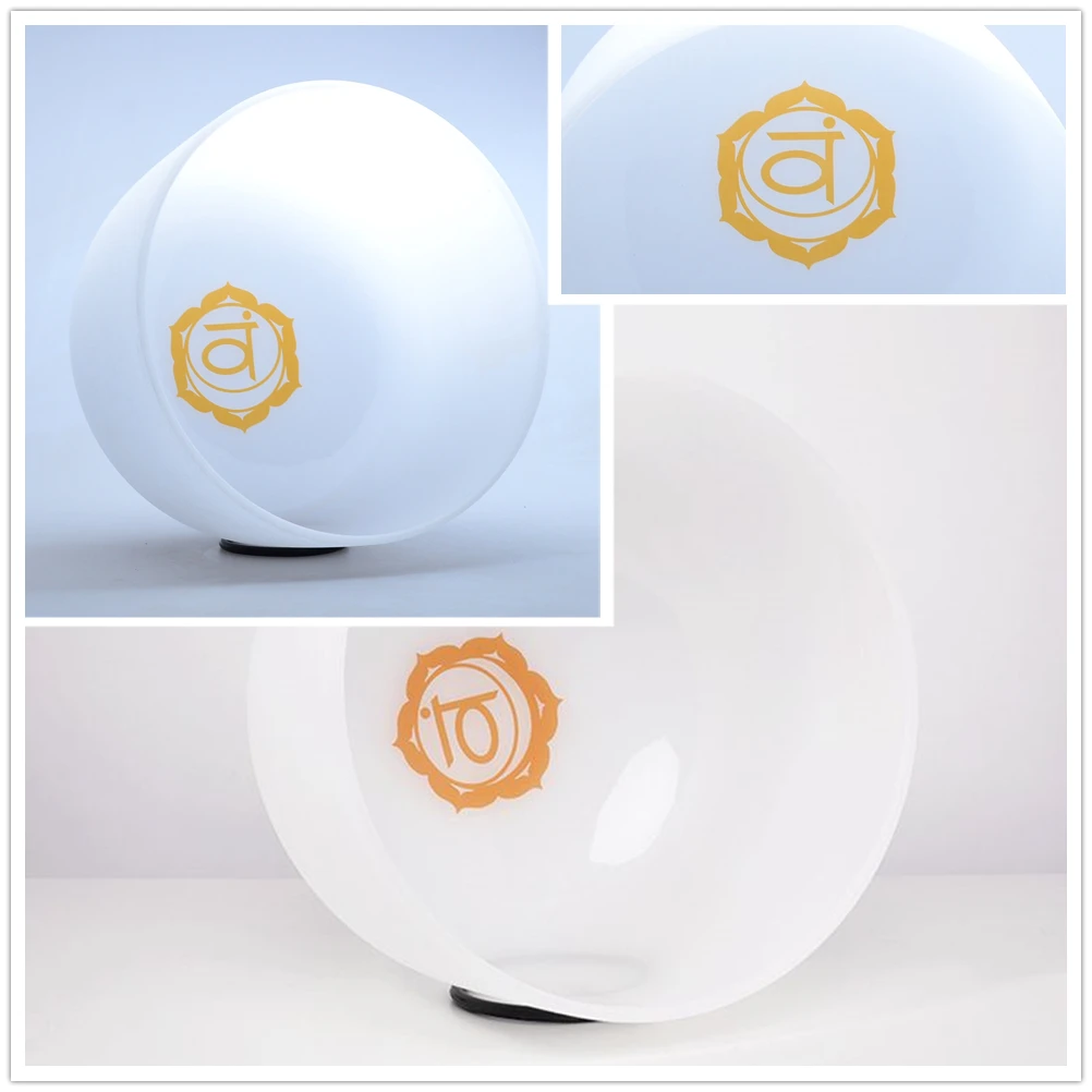 8 дюймов чакра шаблон D Note кристалл поющая чаша для сакральной чакры