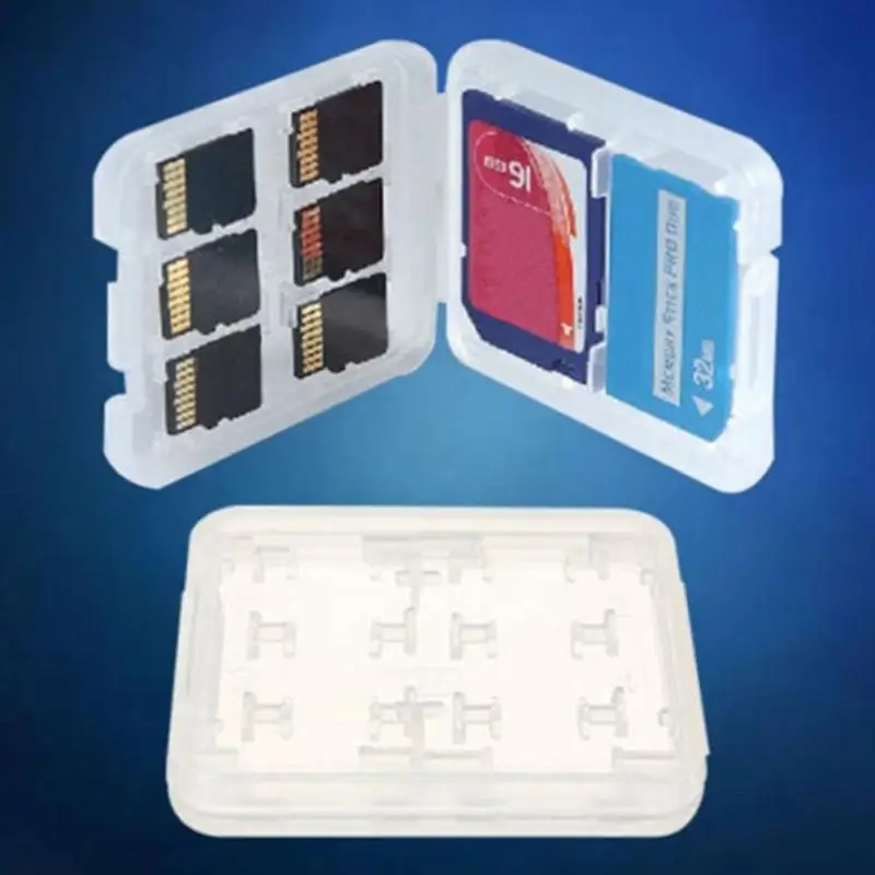 Практичная двухслойная пластиковая коробка для хранения карт SD/Micro SD TF/MSPD 8 слотов