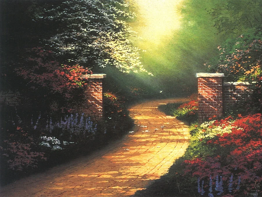 Thomas Kinkade Настенная картина с изображением утренней светильник Лой Лейн Картина